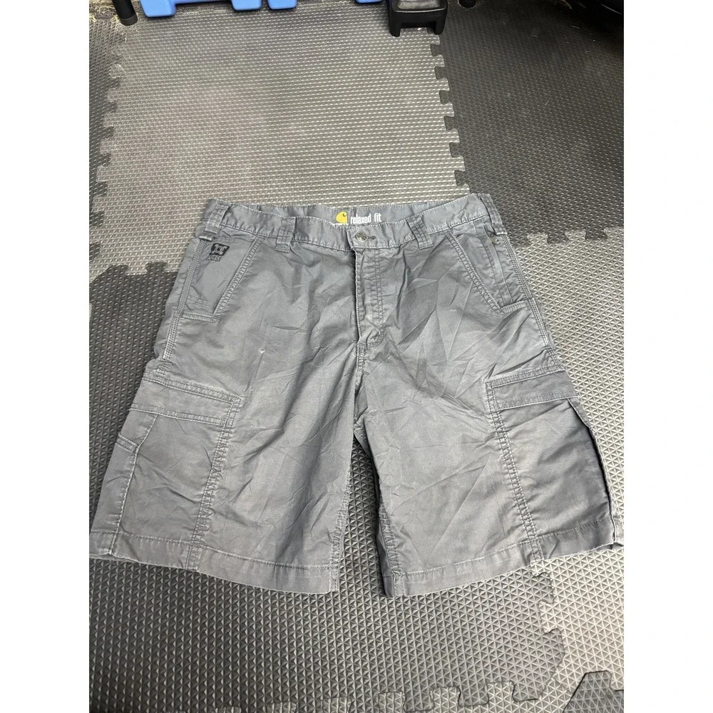 Carhartt Men's Relaxed Fit Gray Cargo Shorts Durable Workwear Outdoor Size 33